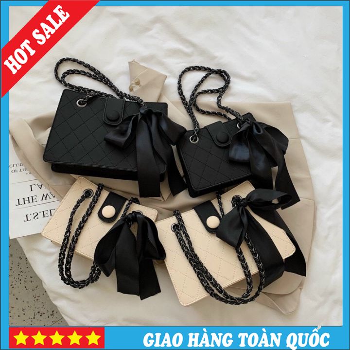 [Hot Trend] Túi Xách Nữ Đeo Chéo Thắt Nơ Sành Điệu Hàng Quảng Châu Size 21