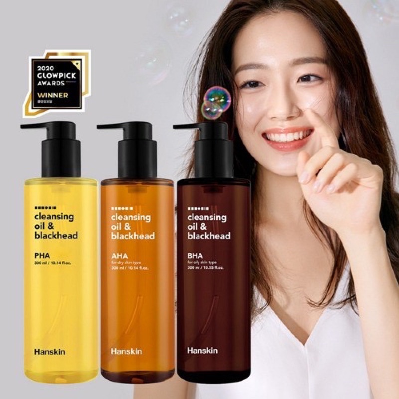 [Auth] DẦU TẨY TRANG HANSKIN CLEANSING OIL & BLACKHEAD PHA 300ml