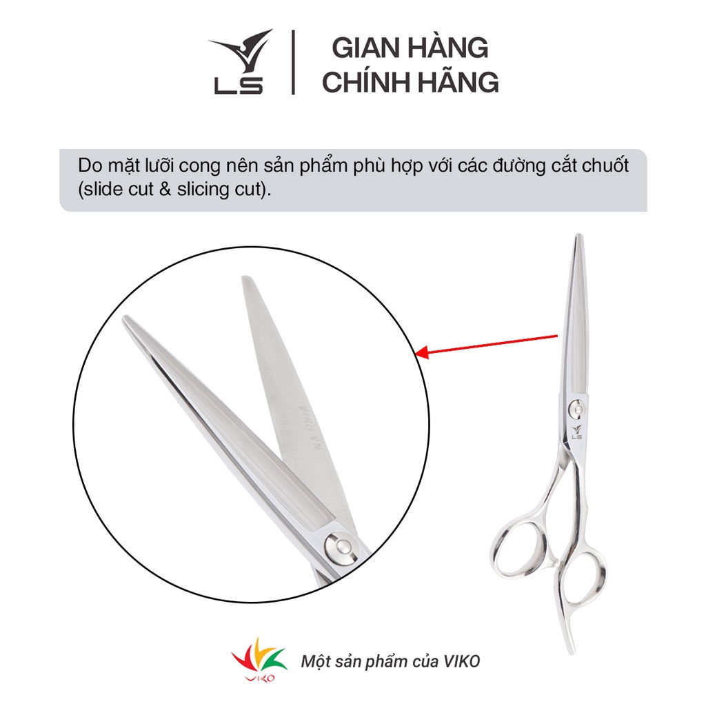 Kéo chuốt tóc VLS lưỡi cong offset vênh đỡ ngón cố định JPS3
