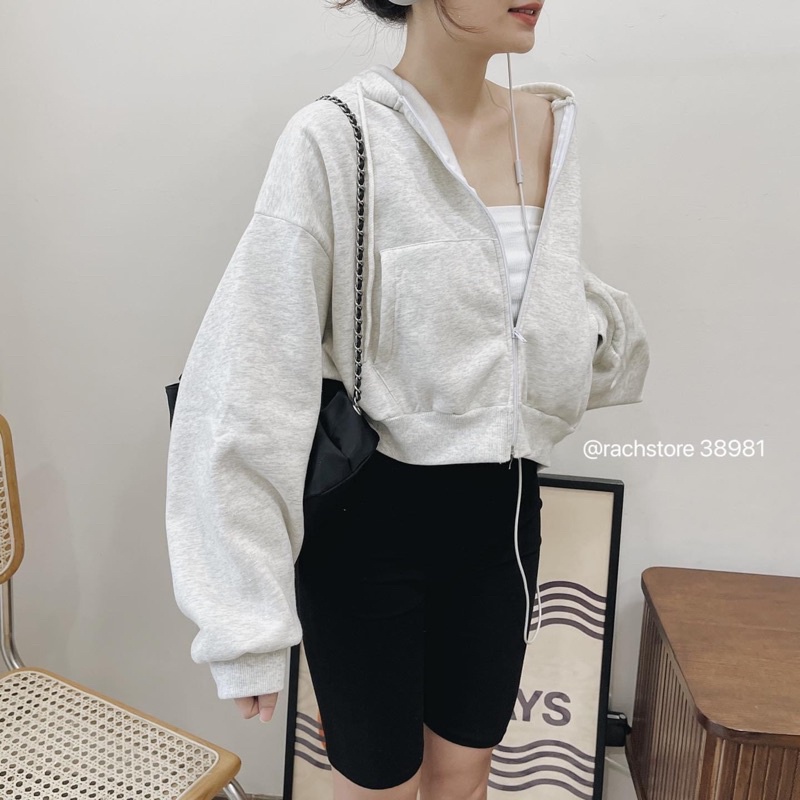 [RÁCH STORE] Áo khoác nỉ trơn crop tay cánh dơi | BigBuy360 - bigbuy360.vn