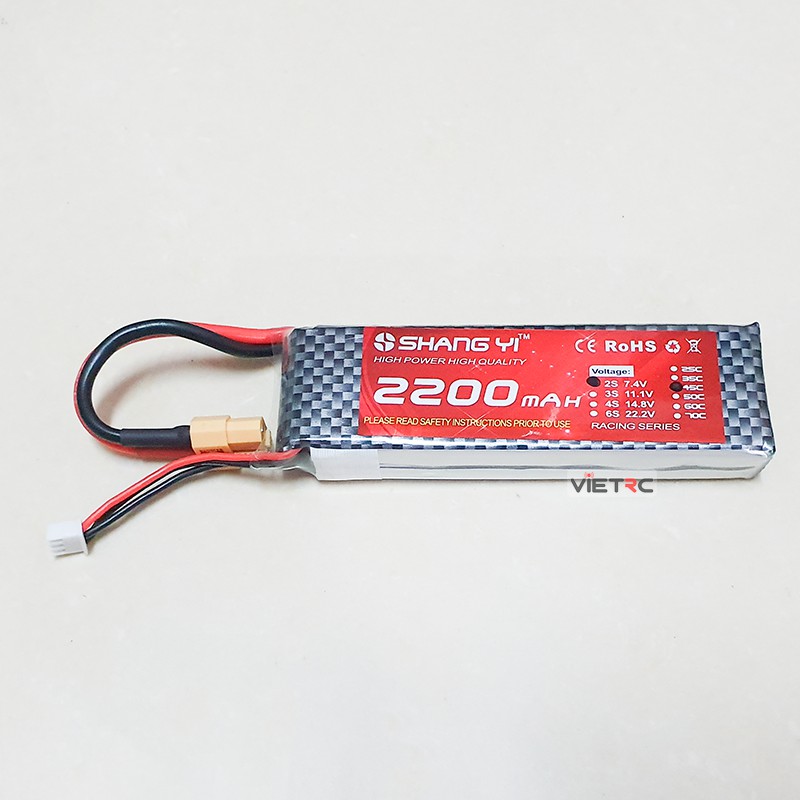 [VIETRC] Pin ShangYi 2S/3S/4S 1500/1800/2200/2600mAh dùng cho máy bay điều khiển từ xa, không dùng cho tàu, cano