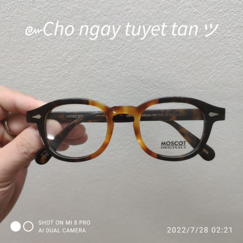 [New] Gọng Kính Cận MOSCOT LEMTOSH Màu TOBACCO Chữ Khắc ( SIZE 46 ) Hàng Cao Cấp