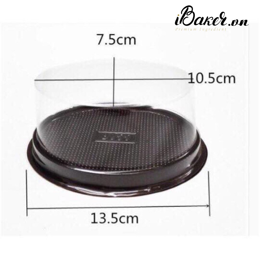 Hộp nhựa oval F71 đế nâu, hộp đựng bánh mì hoa cúc