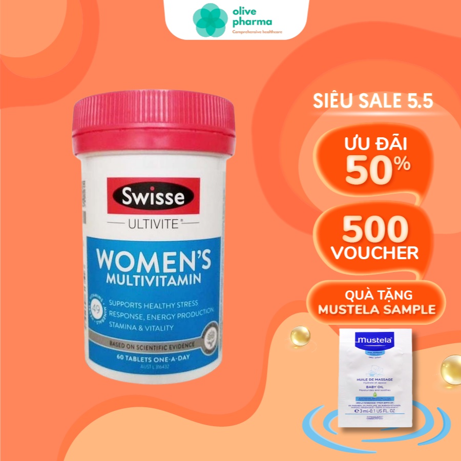 Vitamin Tổng Hợp Cho Nữ Úc Swisse Womens Ultivite Multivitamin 60 viên