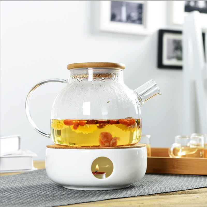 Bình nước SWEEJAR từ thủy tinh kèm đế trong suốt chịu nhiệt cao tiện dụng