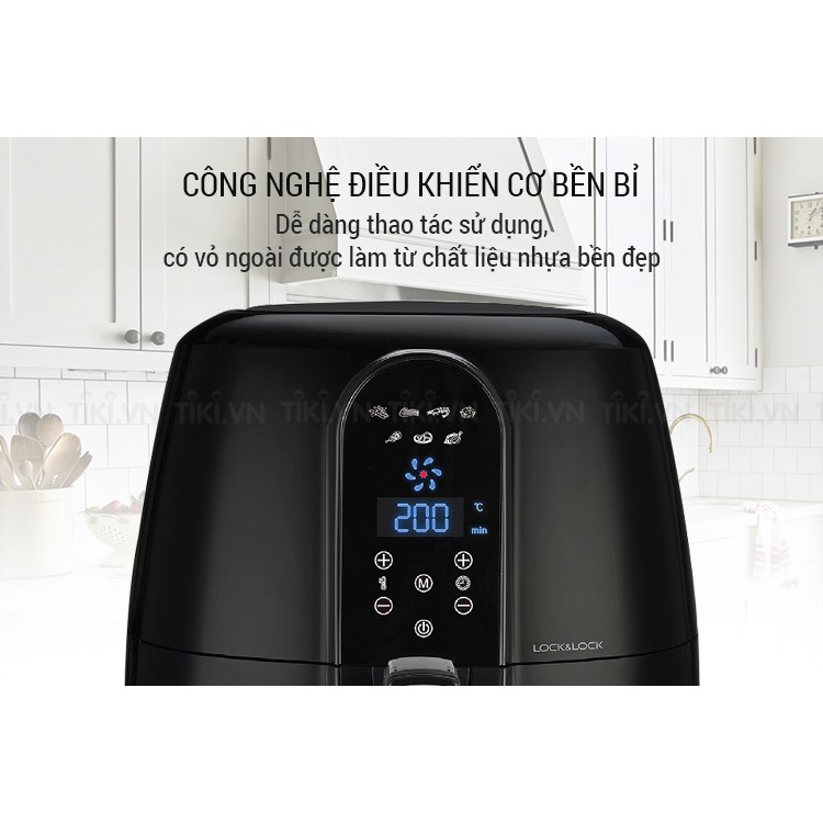 Nồi chiên không dầu Lock&amp;Lock Digital Eco Fryer_5.2L EJF351BLK Màu đen