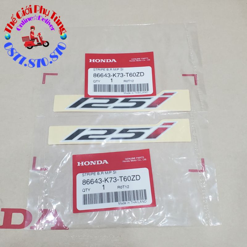 Cặp Tem Chữ 125i cho xe Wave 125i, Fu Led Zin Thái Lan