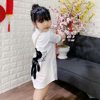 Váy sơmi gấu cho bé gai