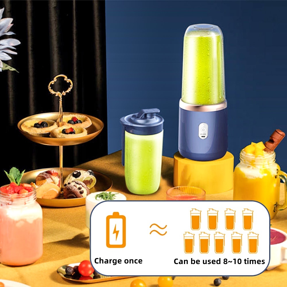 Máy Xay Sinh Tố Mini 400ML Kèm 6 Lưỡi Dao Tiện Dụng