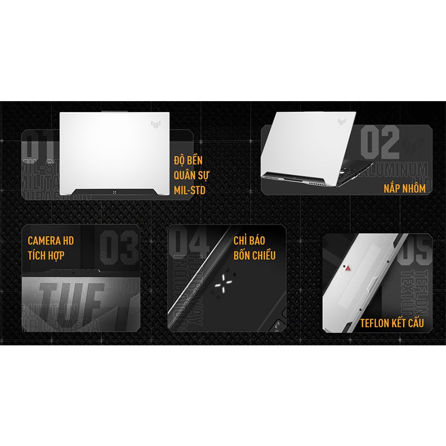 Laptop Asus TUF Dash F15 FX517ZC-HN079W (Core™ i5-12450H | 8GB | 512GB | RTX™ 3050 4GB | 15.6-inch FHD | Win 11 | Moonli