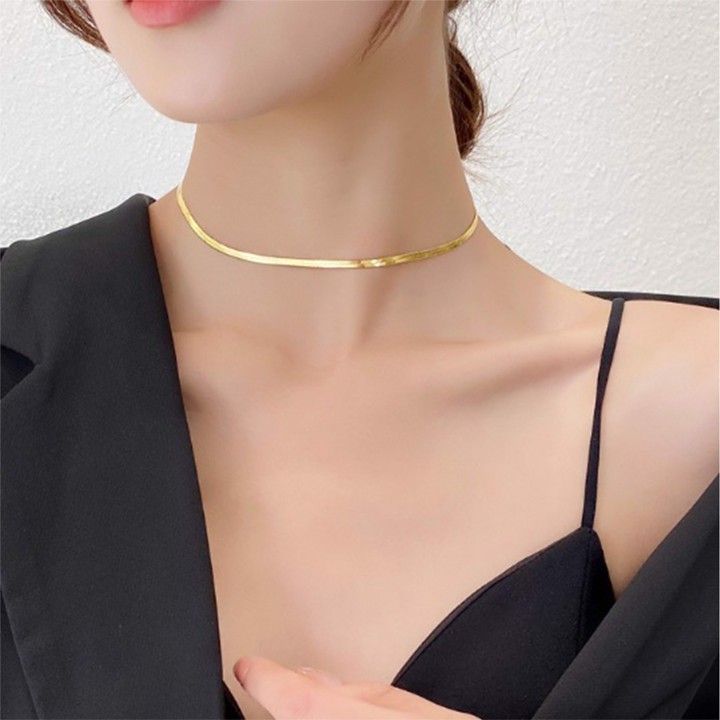 DÂY CHUYỀN TITAN MÌ DẸP PHONG CÁCH CHOKER TN290 SIÊU ĐẸP BỀN MÀU
