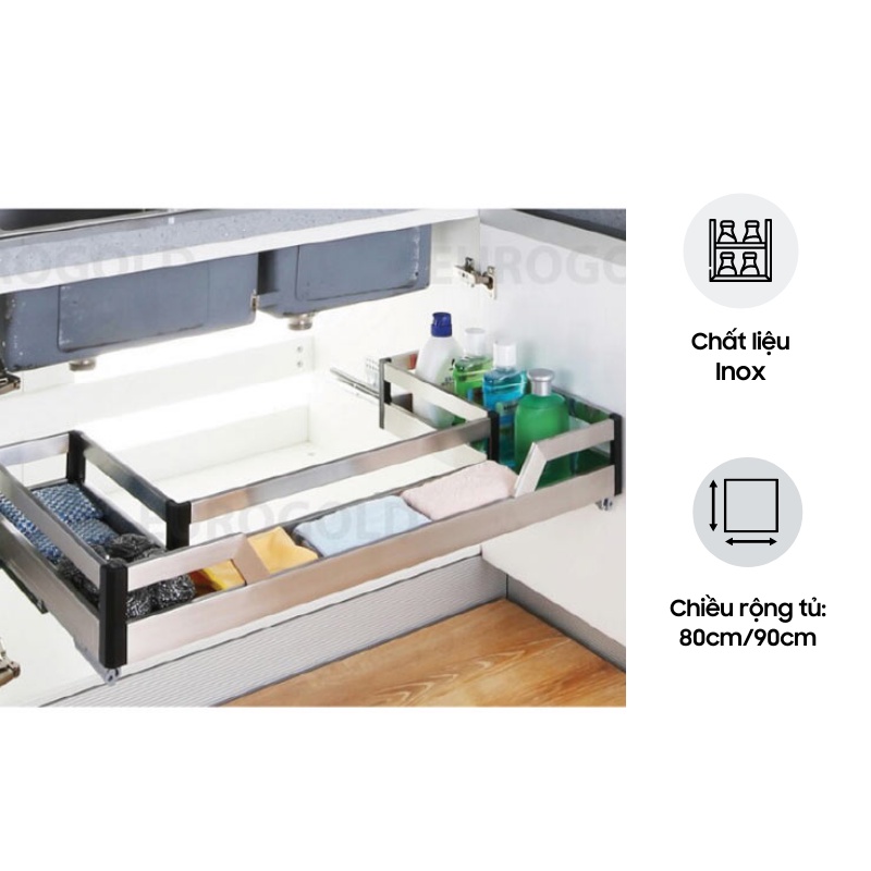 Kệ Để Đồ Đa Năng Dưới Chậu Rửa EUROGOLD - Chất Liệu inox - Dòng EUS