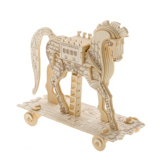 Đồ chơi lắp ráp gỗ 3D Mô hình Con ngựa Thành Troy
