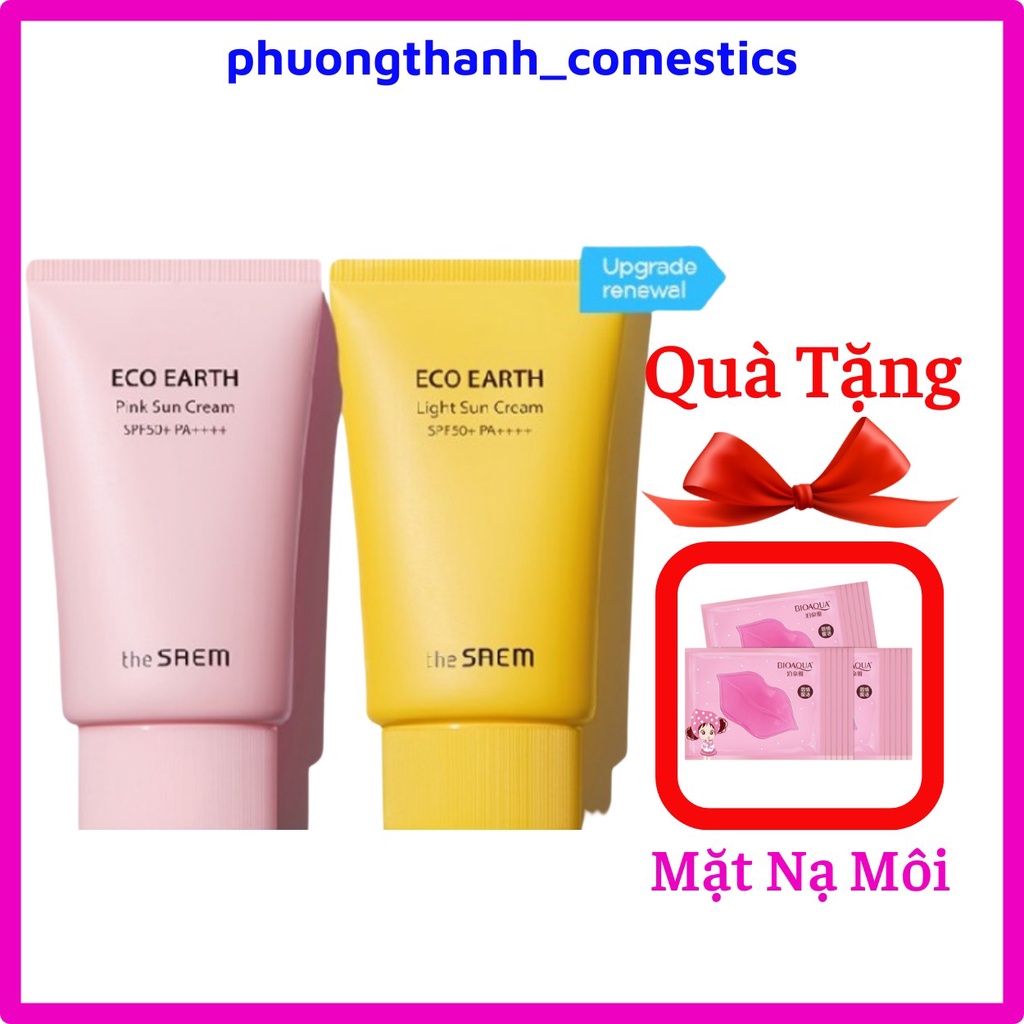 [Chính Hãng]Kem Chống Nắng The Saem Eco Earth 60ml,Kem Chống Nắng Cho Da Dầu The Saem Nâng Tone Kiềm Dầu