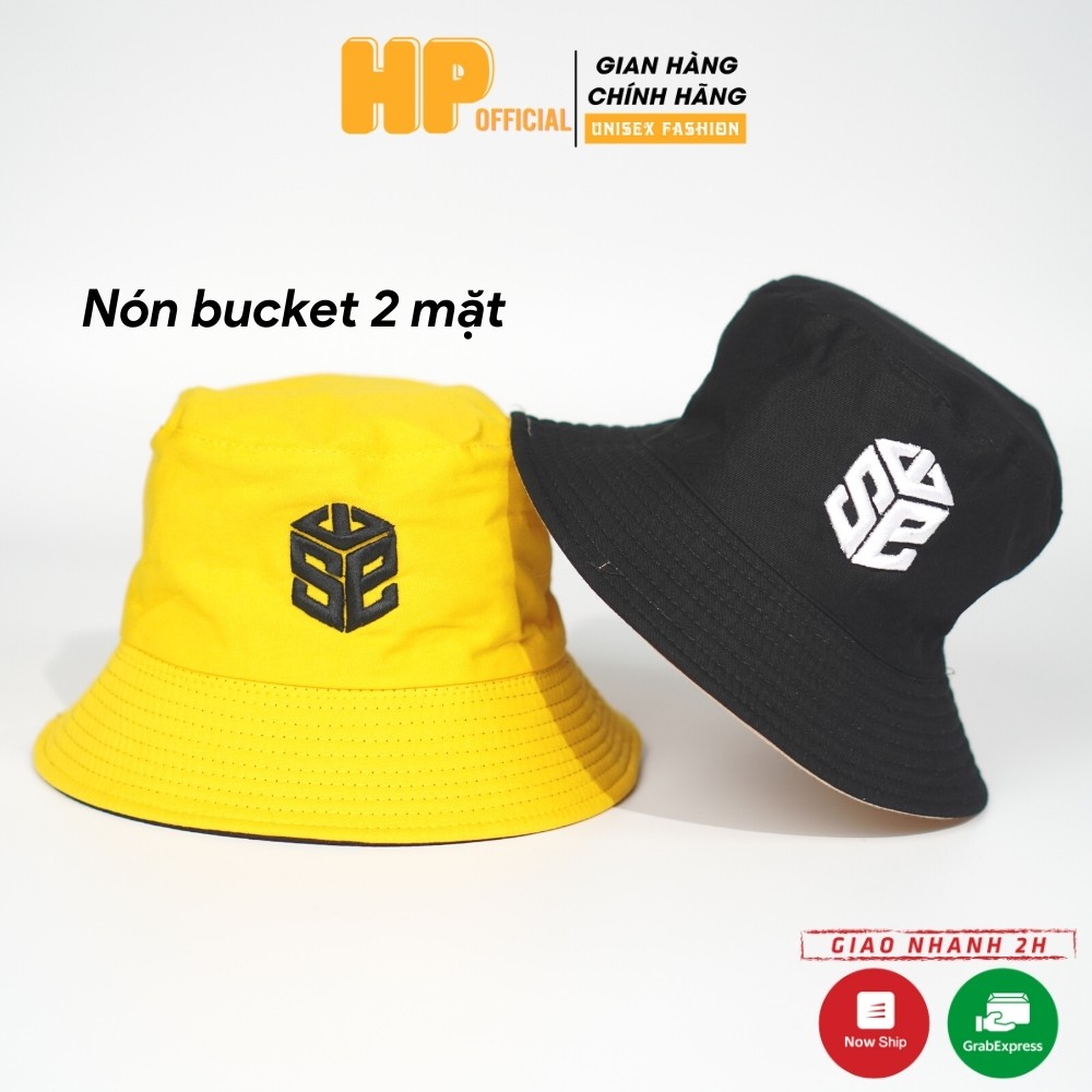 Nón Bucket vành tròn 2 mặt hoạ tiết SWE phong cách Ulzzang form unisex cho nam và nữ