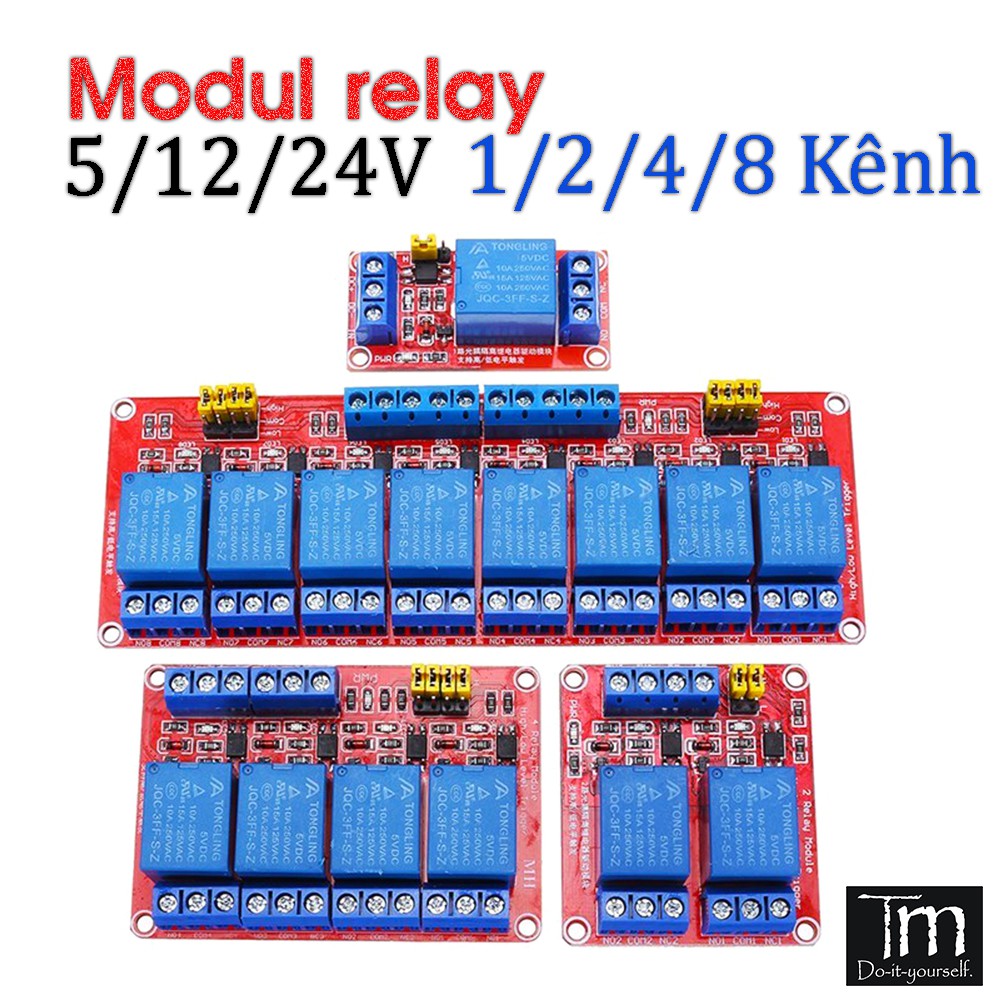 Modul Relay Có Cách Ly Opto Có Cài Mức Kích (5V/12V/24V)