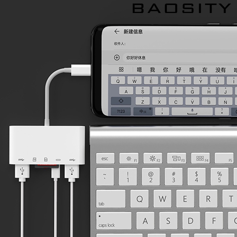 [BAOSITY]5 in 1 Type-C Hub Adapter USB3.0 Multi Charging Port Card Reader For MacBook