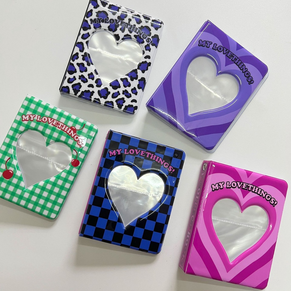 Album đựng ảnh 3inch họa tiết da báo có khung hình tim dễ thương độc đáo