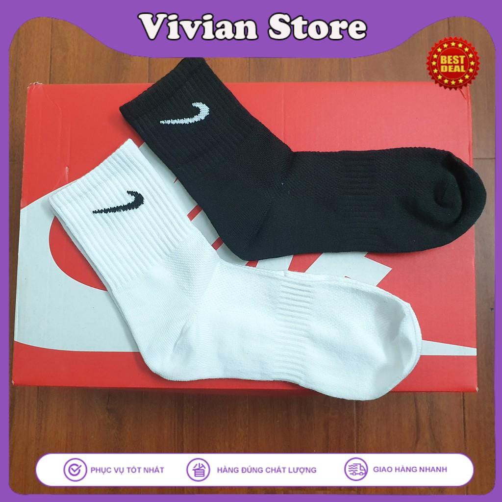 Tất Thể Thao Cổ Lửng 💥RẺ VÔ ĐỊCH💥Tất Nike Logo sắc nét, Hàng xuất dư với 2 màu Đen và Trắng.