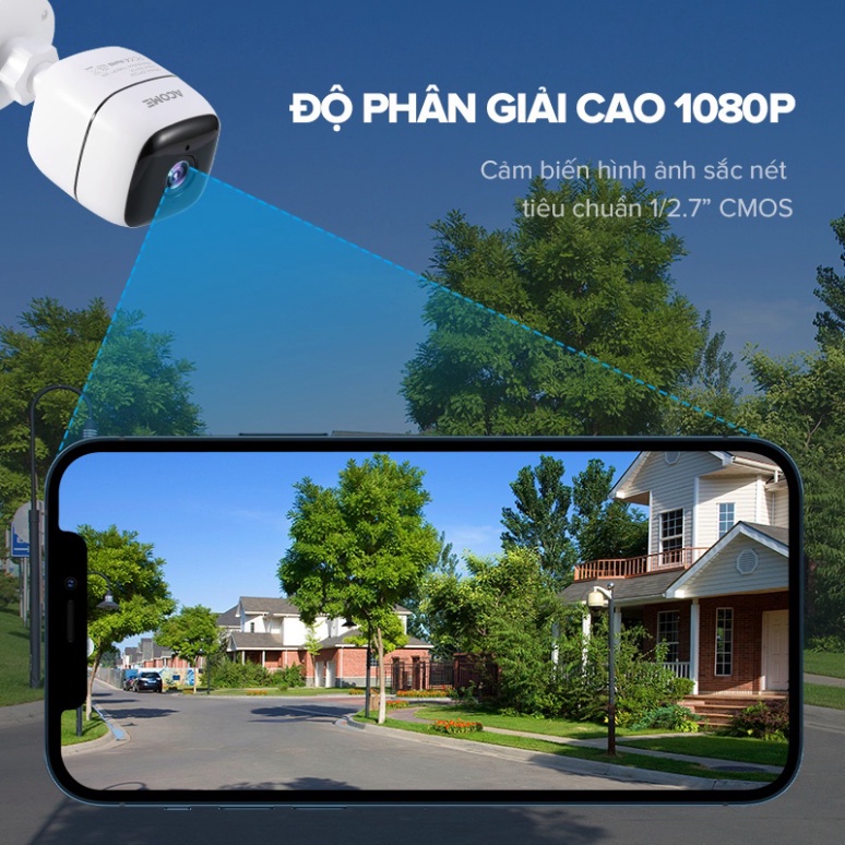 Camera Wifi thông thái ngoài thiên nhiên ACOME APC04 độ sắc nét 1080P/2M, Đàm thoại hai chiều, Chống nước IP65
