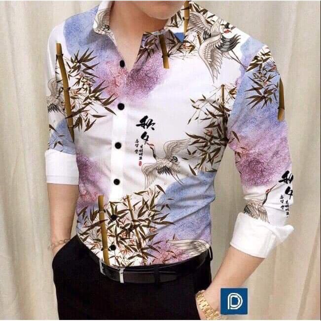 Sơ Mi Lụa Nam In Hình 3D Cực Đẹp
