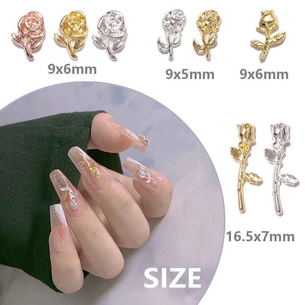 Hộp Phụ Kiện Hoa Kim Loại 3D Trang Trí Móng Tay Thời Trang