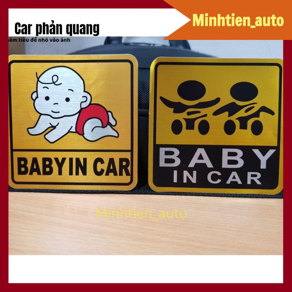 Decal baby in car phản quang dán xe hơi ô tô, xe máy cực đẹp. by ductri_aotu