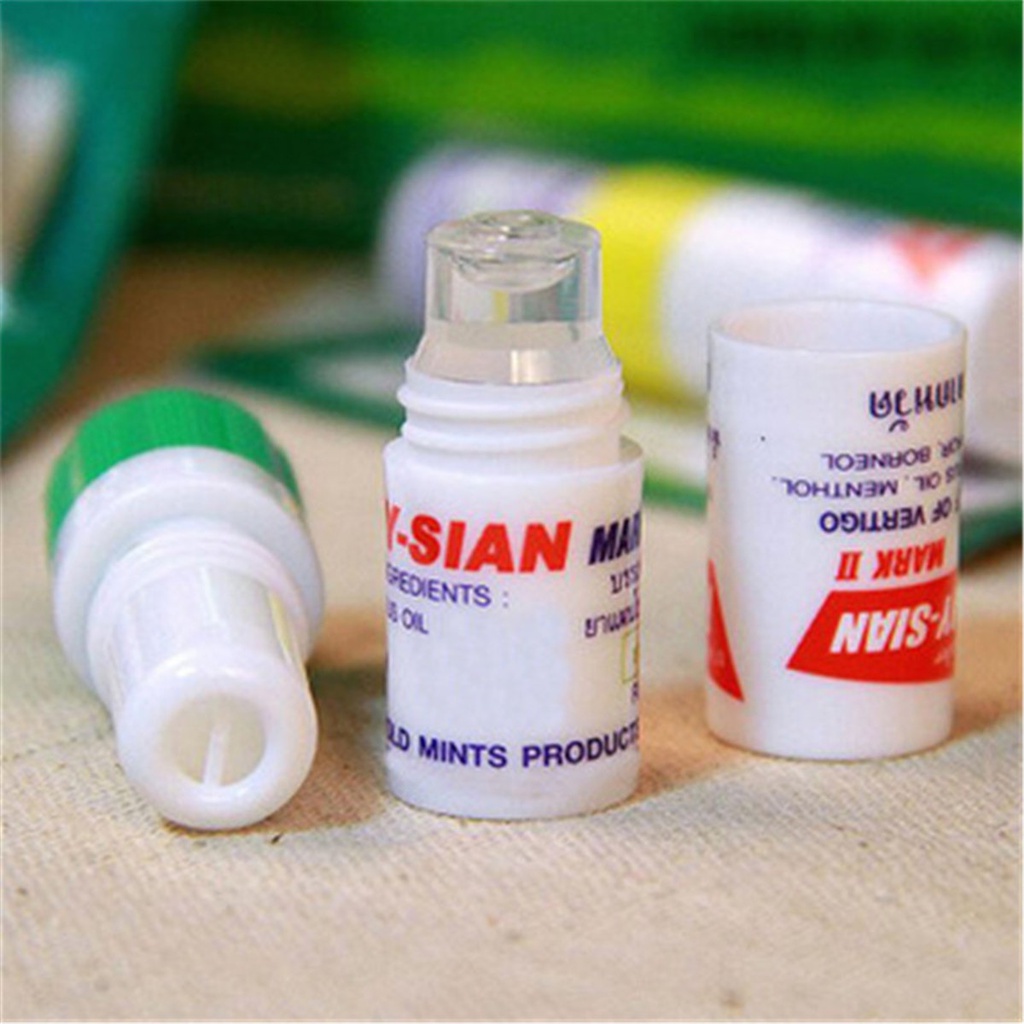 1 Pc Thái Lan Ống hít mũi Poy Sian Mark 2 Ống hít mũi thảo dược Poy Sian Stick Bạc hà Xilanh Dầu Bão hen suyễn