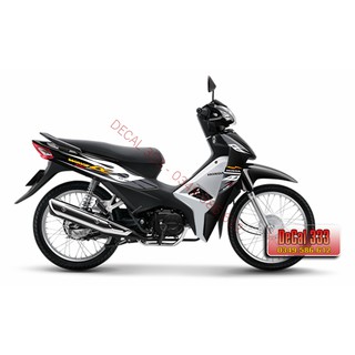 Tem Rời WAVE ALPHA 110 - LỬA - XÁM TRẮNG đen 831570 (Tem 3 Lớp Chống Phai Màu)