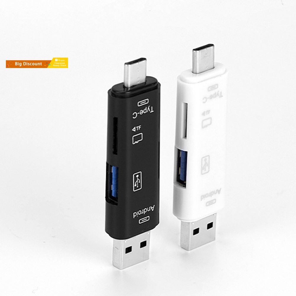 Đầu Đọc Thẻ Nhớ 3 Trong 1 Otg Type-C Usb 2.0 Micro-Usb Tf Micro-Sd Tốc Độ Cao