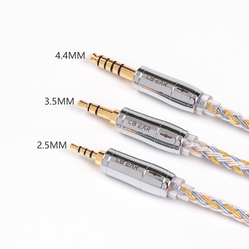 Dây cáp đồng 16 lõi mạ bạc 2.5 / 3.5 / 4.4mm kèm mmcx / 2pin / qdc tfz cho Kz Zs10 Zsn Pro Zsx Blon Bl-03 V90