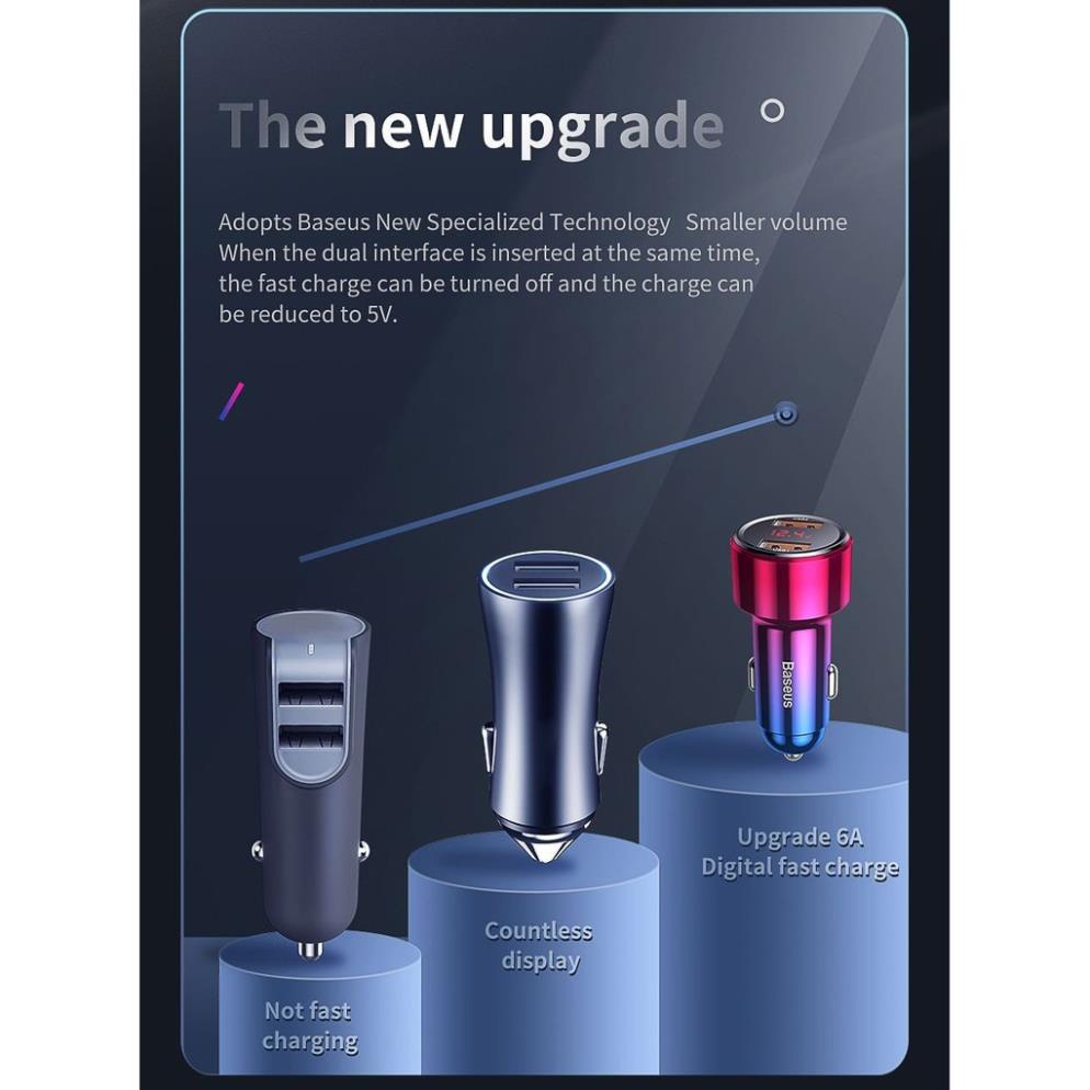 Baseus -BaseusMall VN Bộ tẩu sạc nhanh đa năng dùng cho xe hơi Baseus Magic Series Quick Charge