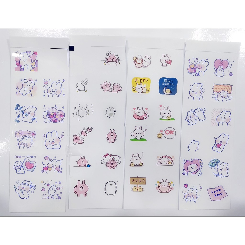 sticker thỏ dễ thương SI10 sticker cute sticker dễ thương bullet journal 7*19,5cm