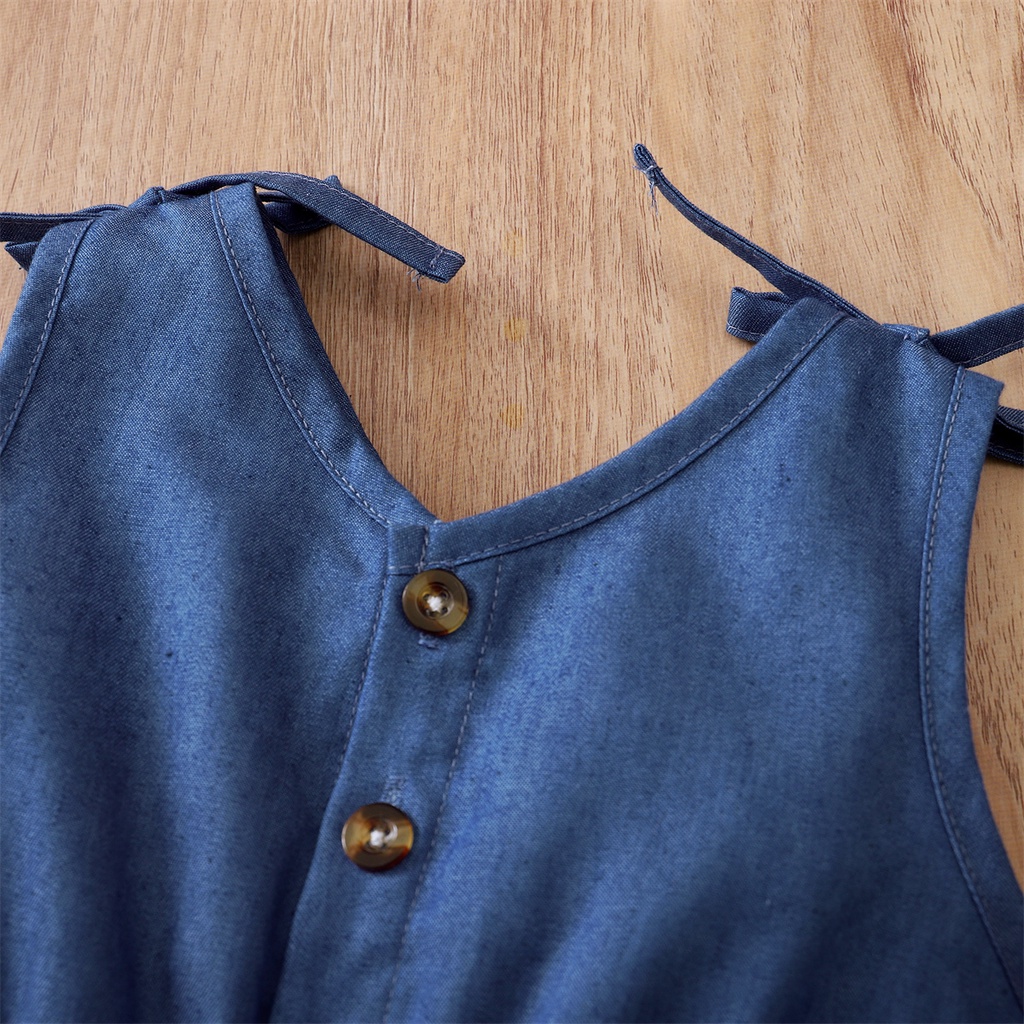 Áo liền quần bé gái MIKRDOO không tay thời trang mùa hè