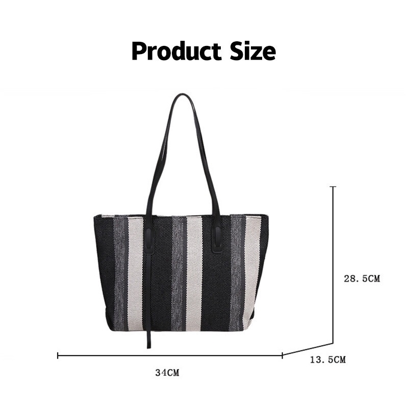 Túi xách đeo vai YADOU họa tiết sọc trắng đen phù hợp đi làm/ du lịch cho nữ