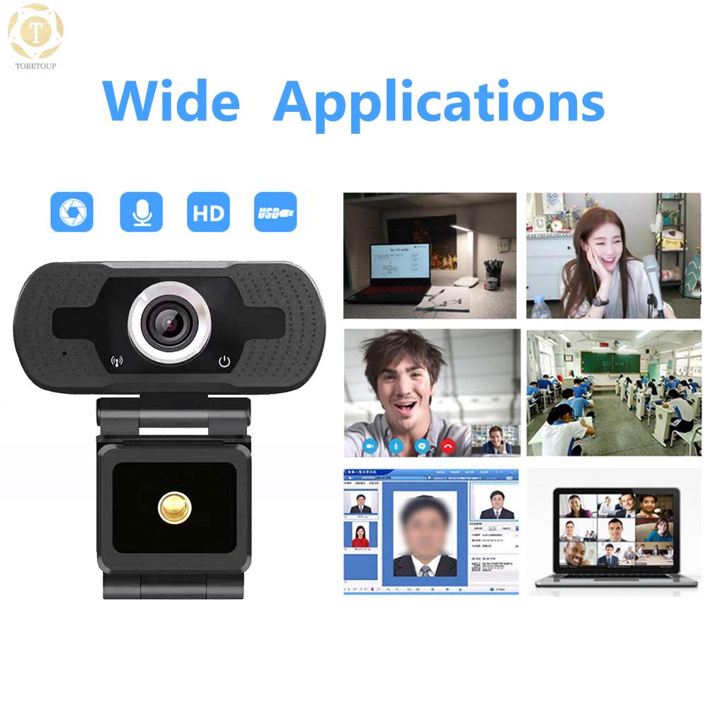 Shipped within 12 hours】 1080P HD Webcam USB Plug-and-Play Laptop Computer Camera Clip-on PC Web Camera Auto Focus Built-in Microphone for Live Streaming Video Calling Online Meeting Teaching Chatting Camera [TO]