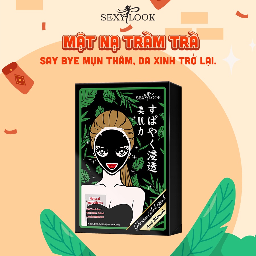 Mặt Nạ Tràm Trà Giảm Mụn SexyLook Tea Tree Anti Blemish Black Facial Mask