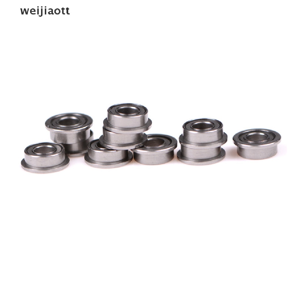 weijiaott 10PCS MF63zz Mini Metal Double Shielded Flanged Ball Bearings (3mmX6mmX2.5mm) WT