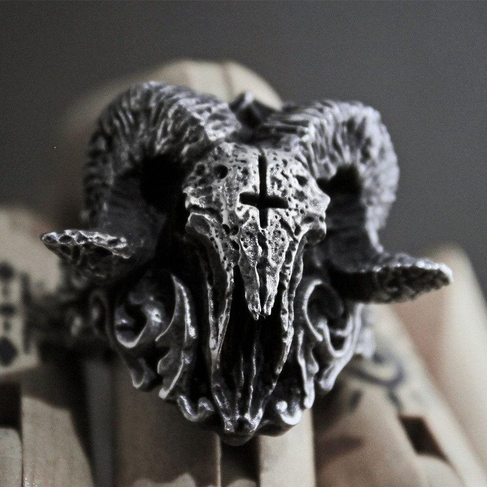 FUTURE Personality Domineering Goat Classic Skull Ring Party Accessories Jewelry Gift Retro Alloy Punk