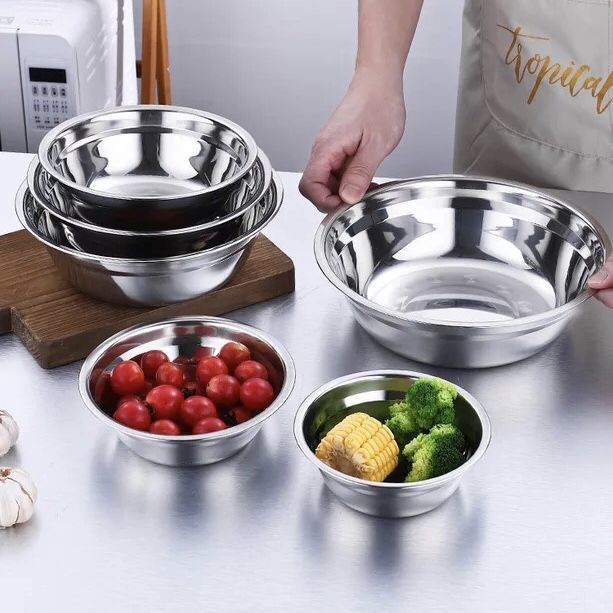 Bát inox canh gia đình rau dày đánh trứng nồi nhỏ canteen công trường xây dựng ăn cơm niêu <