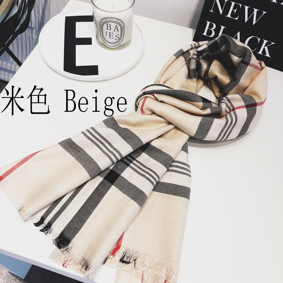 BURBERRY Khăn Choàng Cổ Cashmere Họa Tiết Sọc Caro Sang Trọng Thời Trang