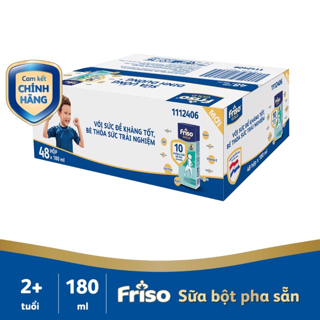 [Nhập MKBCFRISO08 giảm 5% đơn 500K] (HCM) Sữa Bột Pha Sẵn Friso Gold 180ml