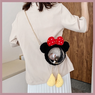 Túi đeo chéo trong suốt hình chuột mickey phong cách xinh xắn