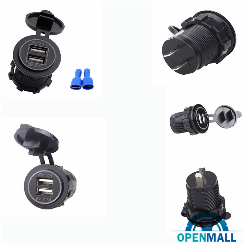 Bộ sạc điện thoại 2 cổng USB 4.2A 12V 24V cho xe máy / xe hơi