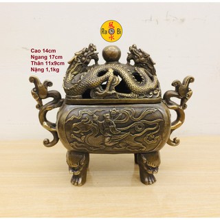 Lư Trầm Rồng Vuông - Vật Phẩm Đồng Phong Thủy