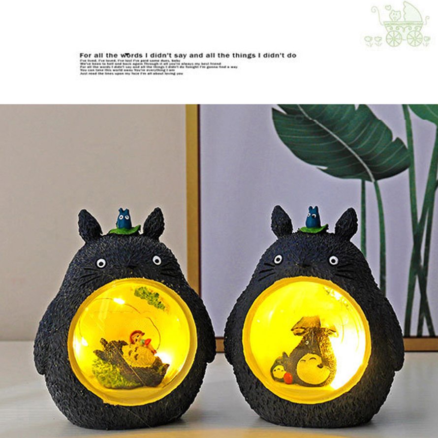 EASYGO Studio Ghibli Totoro Figures LED Night Light Mô hình đồ chơi Anime Totoro Star Toys EG310