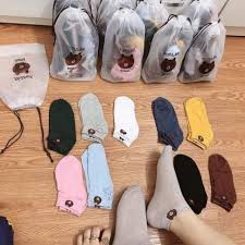 Tất gấu brown nữ cổ ngắn cute dễ thương loại  1 đẹp SET 10 ĐÔI