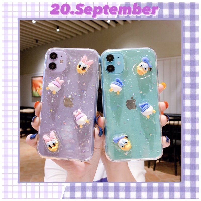 Ốp lưng trong suốt đính nhân vật hoạt hình iphone 5/5s/6/6plus/7/7plus/8/8plus/X/XR/XS/11/12/pro/max/plus/promax