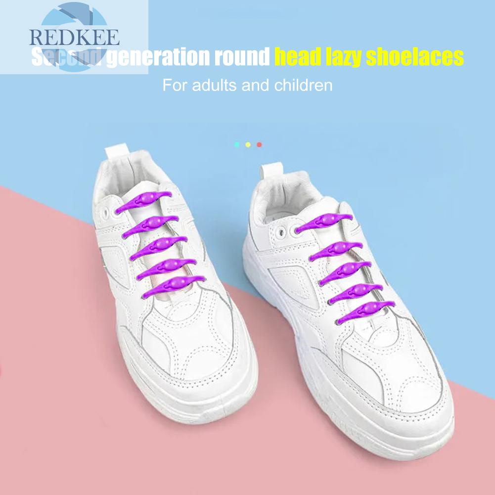 Set 12 dây giày thể thao bằng silicon không cần buộc tiện dụng cho nam và nữ