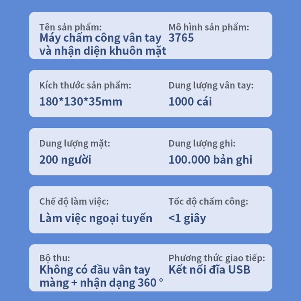 Máy Chấm Công Quét Vân Tay Và Nhận Dạng Khuôn Mặt Deli - Màn Hình 2.8inch, Cổng Kết Nối USB - Nhiều Ngôn Ngữ - E3765 .